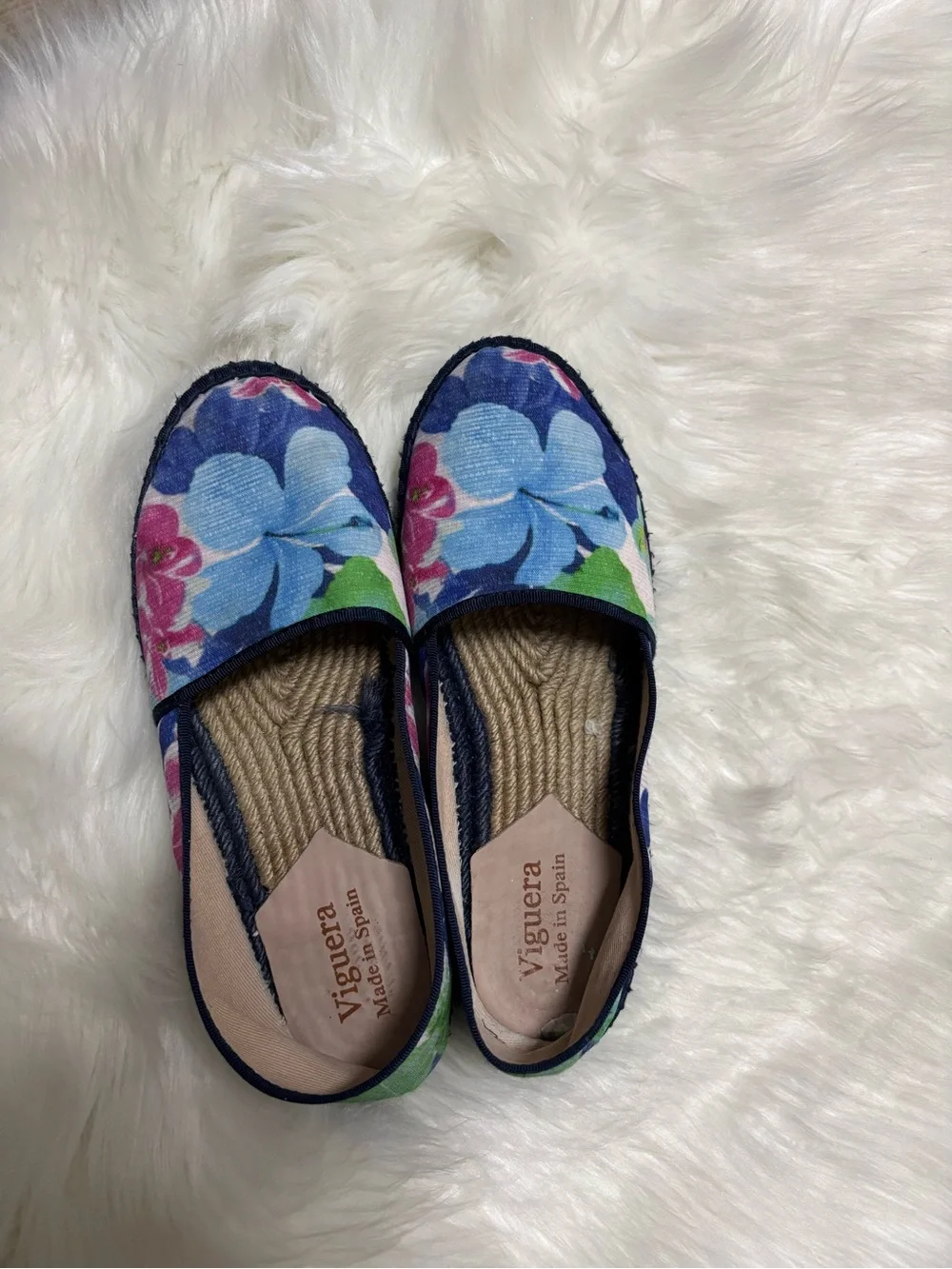 Blue Floral Espadrille Slip-Ons‎